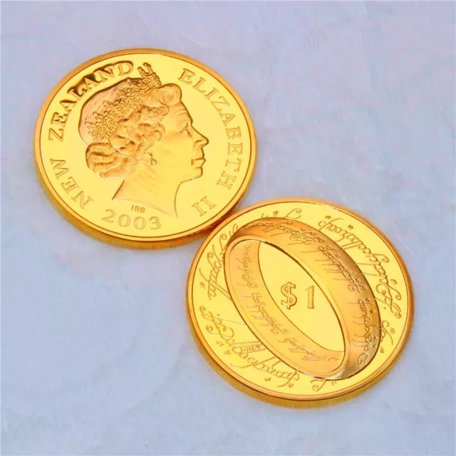 Nuova Zelanda Signore degli Anelli Moneta d'Oro Elisabetta II Regalo di Natale ideale