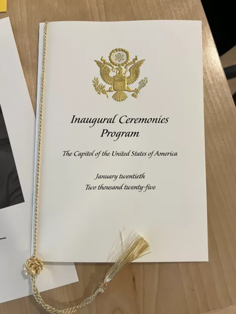 2025 DONALD TRUMP Presidential Inauguration Program Yellow Ticket