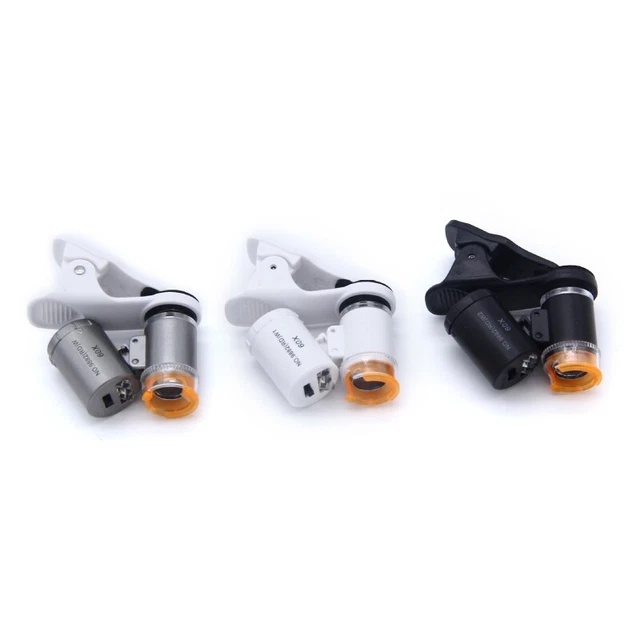60X Phone Microscope with LED Light Portable Digital Microscope Handheld Glass