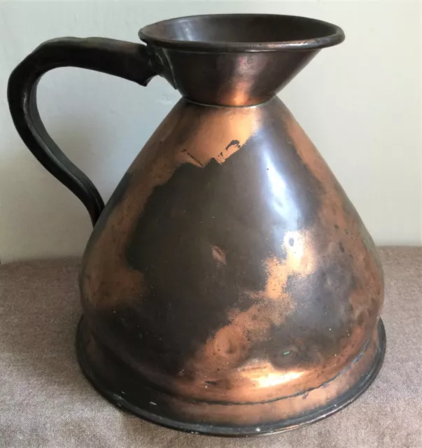 Large Victorian copper haystack jug, one imperial gallon measure