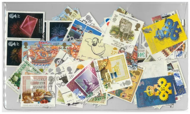 Great Britain Selection of 100 Different Large Commemorative Stamps Used