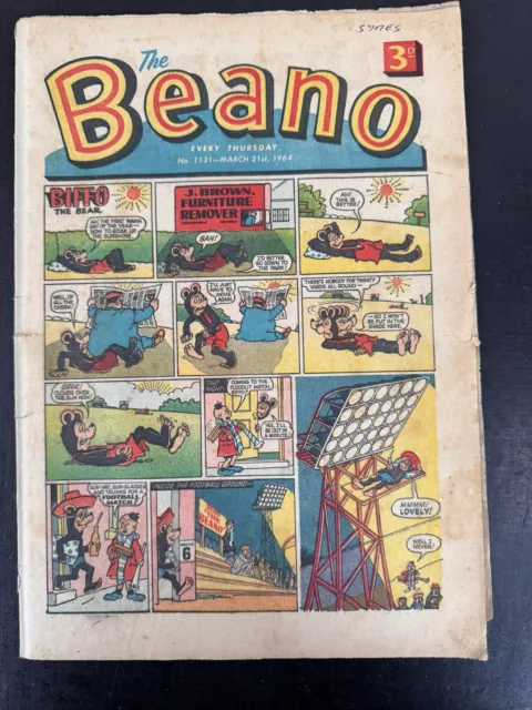Beano 1131 March 21st 1964 Biffo the Bear, Dennis the Menace, Lord Snooty