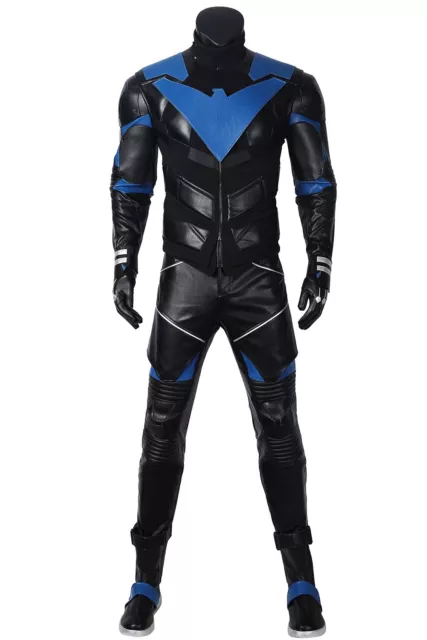 Batman Knights Nightwing Full Set Uniform Cosplay Costume Halloween + Shoes