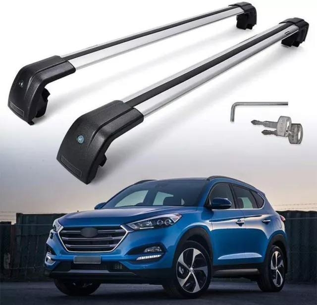 2Pcs Lockable Roof Rail Rack Cross Bar Crossbar Fit for Hyundai Tucson 2015-2020