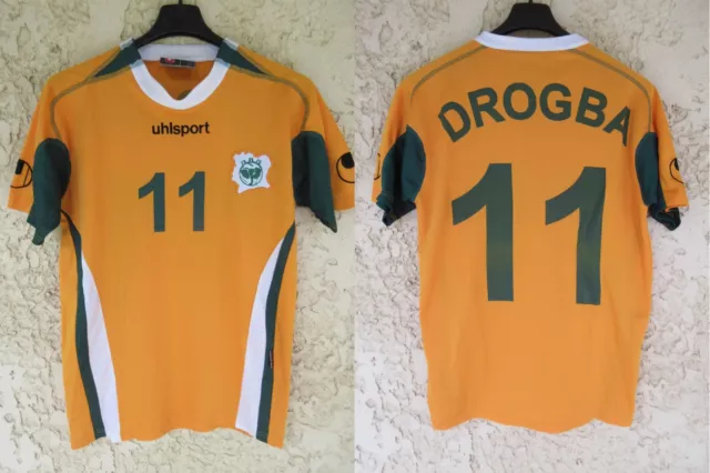 Maillot CÔTE D'IVOIRE vintage Didier DROGBA n°11 UHLSPORT shirt trikot FIF S