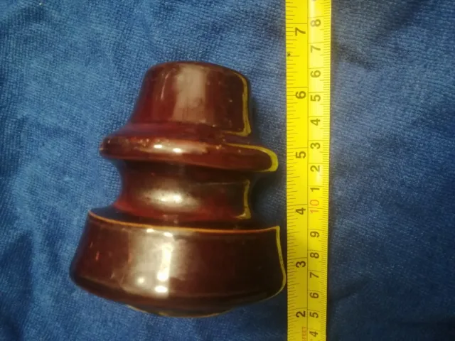 Vintage Ceramic Porcelain Insulator, Brown Glaze, from Canada! FREE Shipping!