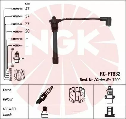 Set cavi candele NGK 7209