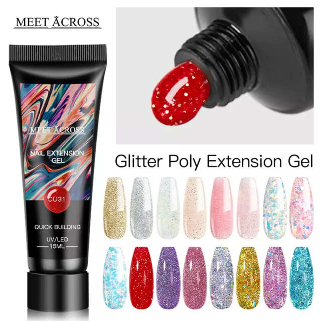 Nail Builder UV Gel Kit Jelly Crystal Nail Quick Extension Glitter Nail UV GEL