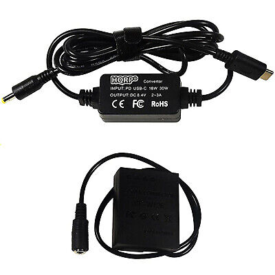 HQRP Usb-C Dc Convertitore per Fuji Fotocamera Digitale AC Adapter AC-9V CP-W126