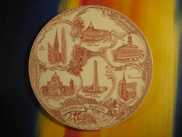 Souvenir of Boston Massachusetts Old English Staffordshire Plate England