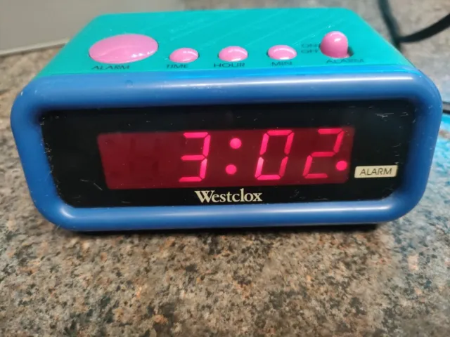 Vintage Westclox Retro Color Block Digital Alarm Clock Model  990967