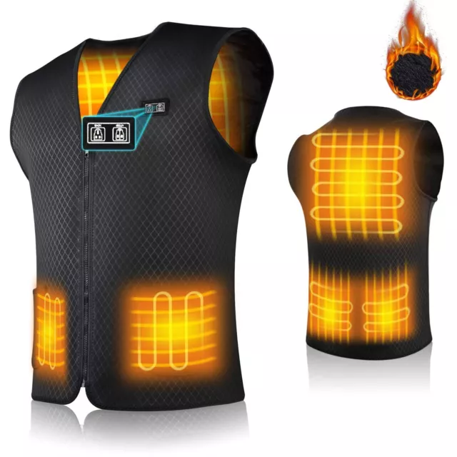 Electric USB Heated Vest Jacket Cloth Warm Up Heating Pad Body Warmer Women Men