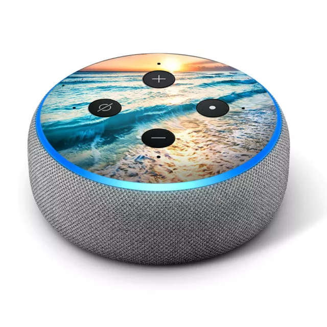 Vinyl Decal Skin for Amazon Echo Dot 3rd Gen - Sunset on Beach