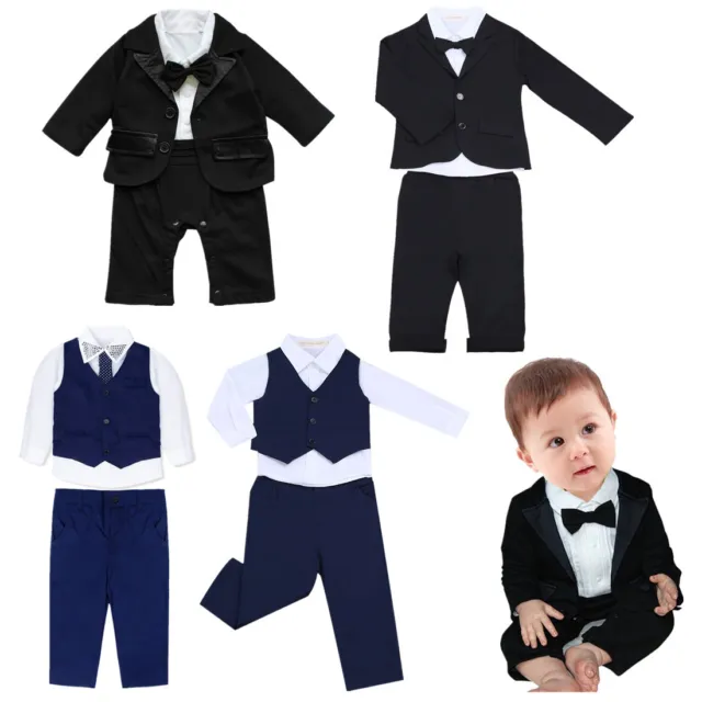 Toddler Baby Boys Gentleman Suit Outfit Party Wedding Birthday Formal Clothes