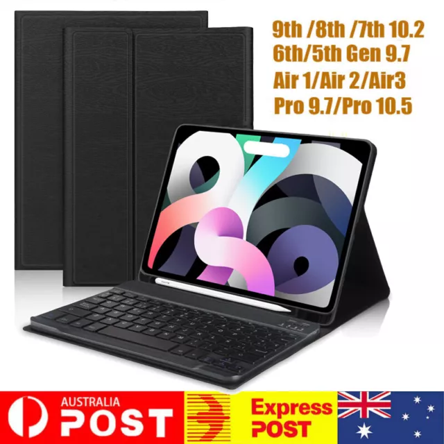 Smart Case With Bluetooth Keyboard Cover For iPad 9th 2021 8th 7th 6th 5th Gen