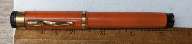 Security Giant Orange vintage fountain pen Oversize 14k gold nib