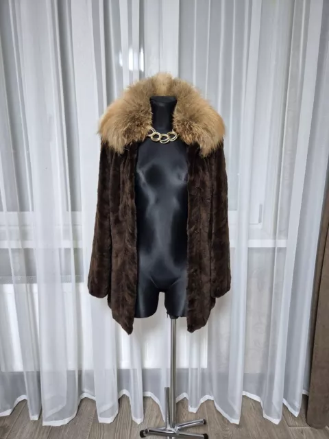 REAL MINK FUR COAT 😍 MINK FUR 😍 WOMEN FUR JACKET. Brown mink fur and fox fur.