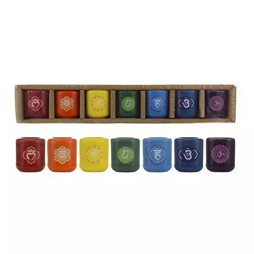 7 pcs Ceramic 1/2 Inch Diameter Chakra Chime Ritual Spirtual Energy Spell Can...