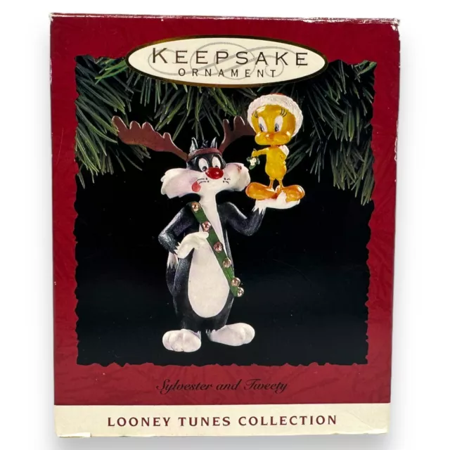 Looney Tunes Sylvester And Tweedy Bird Hallmark Keepsake Christmas Ornament 1993