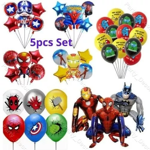 Avengers Superhero Iron Spider Man Among Us Foil Balloons Happy Birthday Party