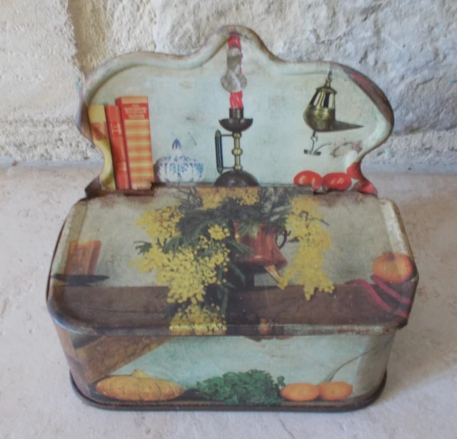 ANCIENNE BOITE M TAL Biscuits Galettes Chocolats pices FRANCE Vintage ancienne-boite-m-tal-biscuits-galettes-chocolats-pices-france-vintage