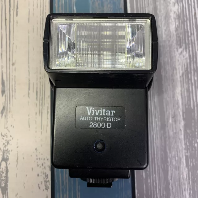 Vivitar 2800-D Auto Thyristor Dedicated Camera Flash Works!! Nikon Canon Ricoh
