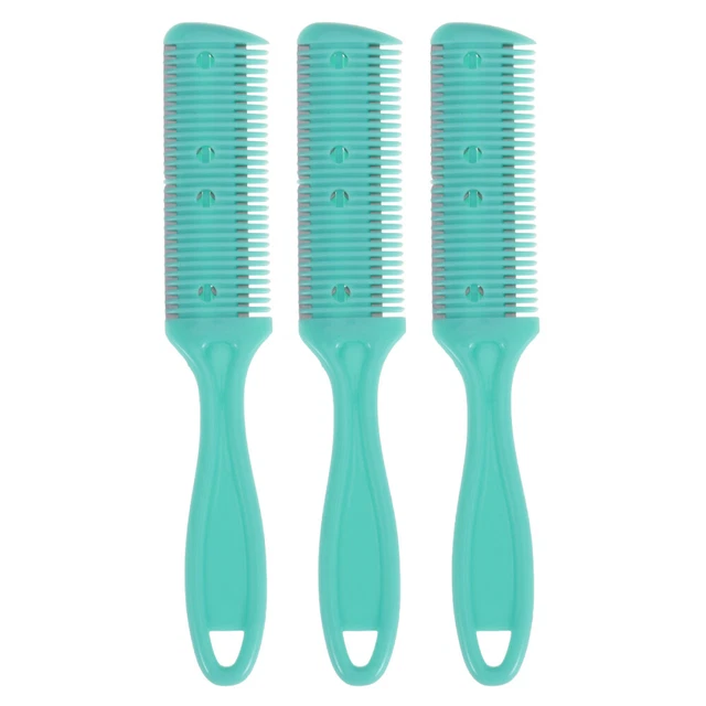 Peine adelgazante de cabello, 3 piezas peine de cabello con peine corte de pelo de doble filo (