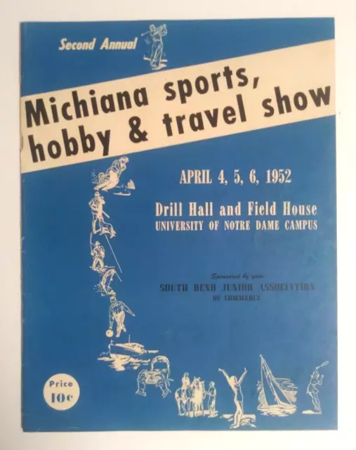 Michiana Sports, Hobby, & Travel Program w/ Miss Indiana IN Autograph April 1952