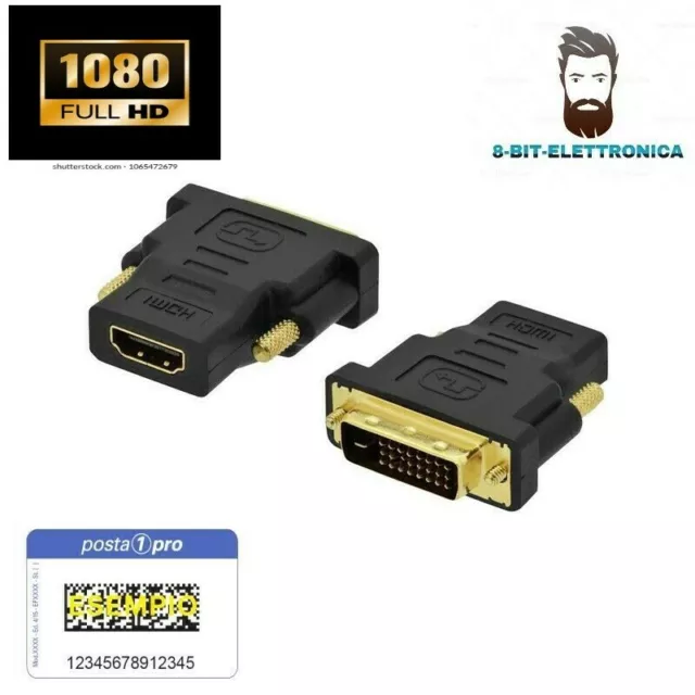 Adattatore convertitore da HDMI femmina a DVI-D dual link 24+1 pin maschio Video