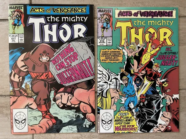 The Mighty Thor 411 And 412 NM Marvel First New Warriors