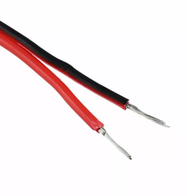Red/Black 2-Pin 22AWG Copper Stranded Wire Cable 17/0.16mm LED Strips Lights