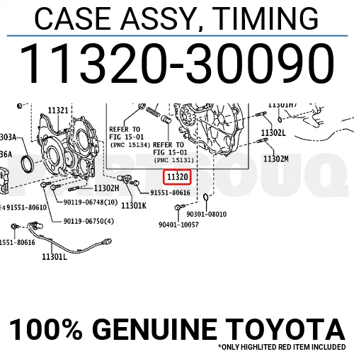 1132030090 Genuine Toyota CASE ASSY, TIMING 11320-30090