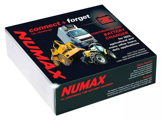 Chargeur de batterie commercial intelligent entièrement automatique Numax 24 V 12A