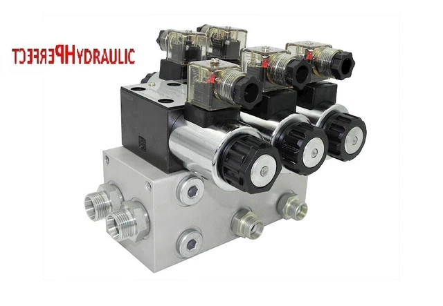4 Wege Ventil Hydraulik Hydraulikventil 4/3-Wegeventil Mit Grundplatte – CETOP 03 NG6 Für 12V Systeme 12V Hydraulikventil NG6