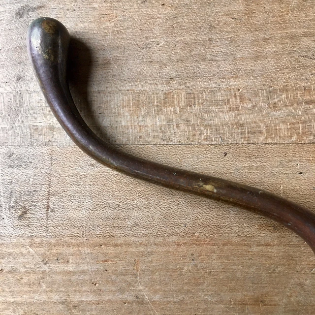 Antique Brass Double Coat Hook Victorian Original Reclaimed Vintage Old c.1900’s 3