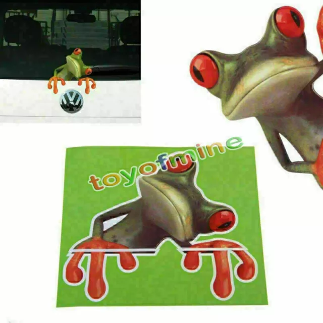 3D Green Peep Frog Funny Car Stickers Truck Window Vinyl Decal Graphics Sticker