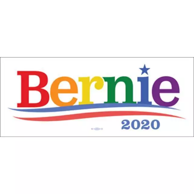 Bernie Sanders 2020 For President Rainbow Color Background Bumper Sticker Decal