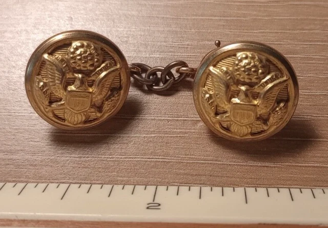 WW2 MEYER ACID Test buttons, 2, on vintage cuff link chain £9.19 ...