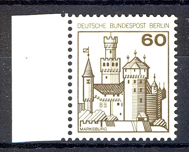 537 Burgen u.Schl. 60 Pf Seitenrand li. ** postfrisch