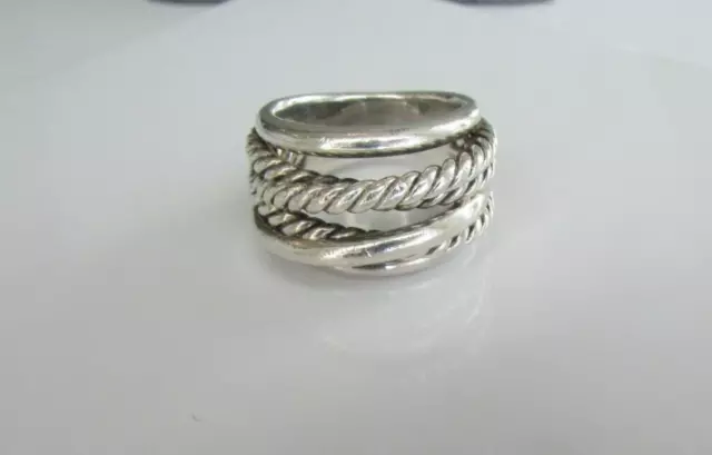 David Yurman Sterling Silver Crossover Ring, Size 8