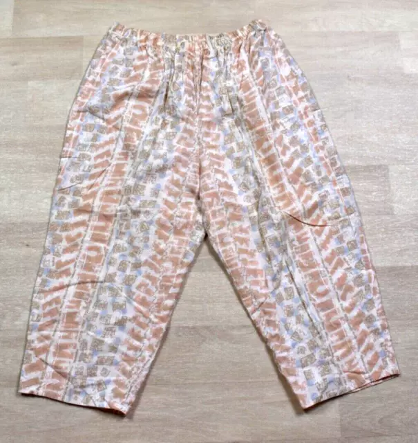 80s Young Concepts Cotton Crop Capri Pants Size Large VTG 1980s