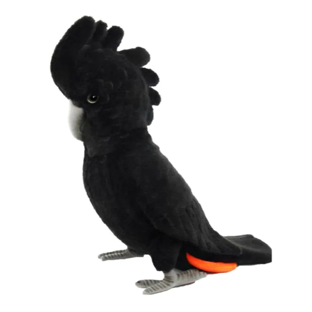 HANSA BLACK COCKATOO Parrot Realistic Animal Collection Soft