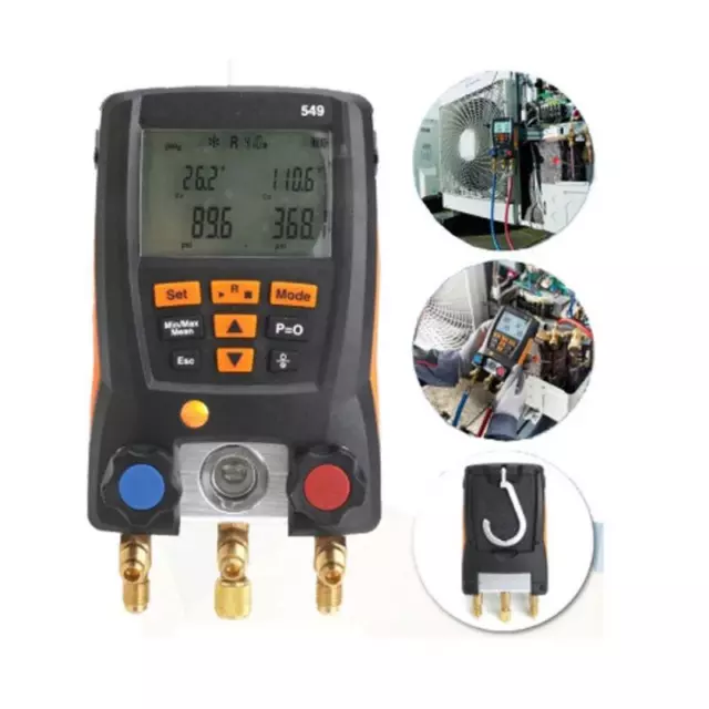 Testo Refrigeration 549 Digital Manifold HVAC Gauge System Meter