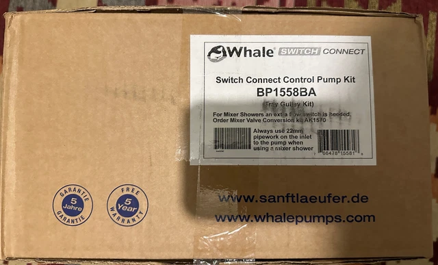 WHALE SWITCH CONNECT Shower Control Pump Kit BP1558BX (Tray Gulley Kit ...