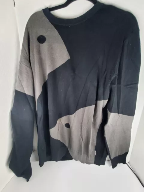 Armani Exchange Men’s Pullover Knit Sweater Black/Gray Size XXL