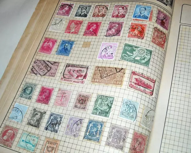 Collection of various Belgium Stamps. From an old Stamp Album.