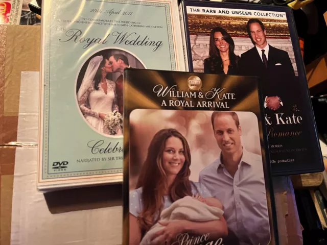 William and Kate DVD Collection - one sealed - Royalty Prince Princess of Wales