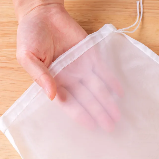 2 un. bolsas reutilizables de leche de nuez coladores bolsa de filtro de nailon comida queso hilo yogur q