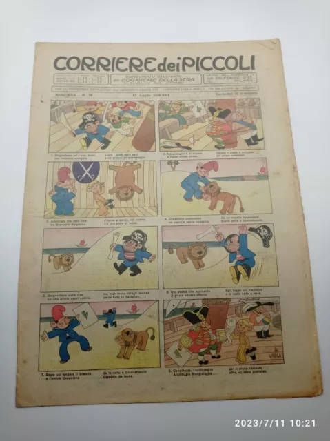 fumetto CORRIERE DEI PICCOLI anno 1938 numero 29 - buone condizioni