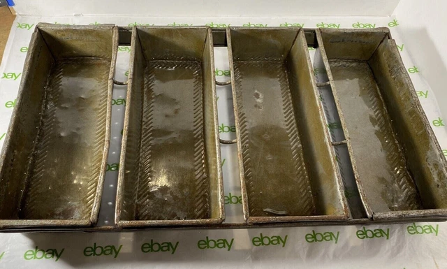 Vintage Strapped 4 Loaf Pans Lockwood Commercial Baking Pans Vintage Strapped 4 Loaf Pans Lockwood Commercial Baking Pans